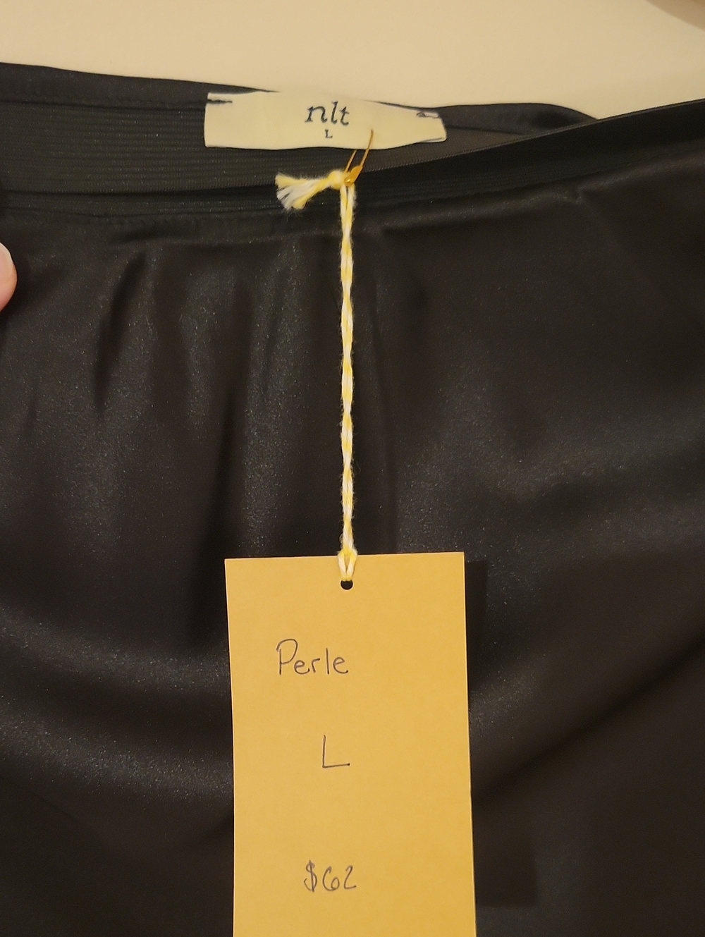 #23g NLT Black Satinlike Midi Skirt - Women's Classic Silky A-Line - Picture 2 of 3